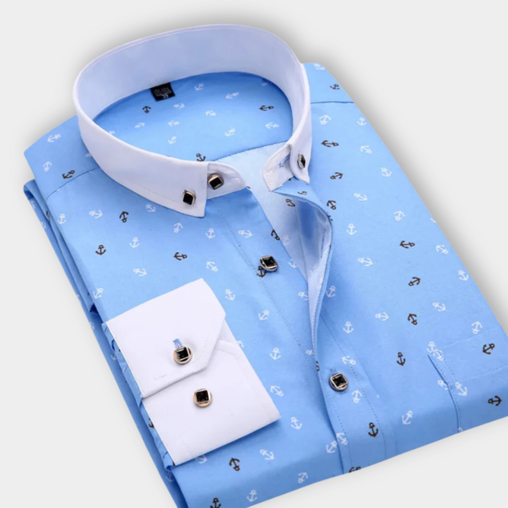 ENZO™ | Nautical Print Shirt