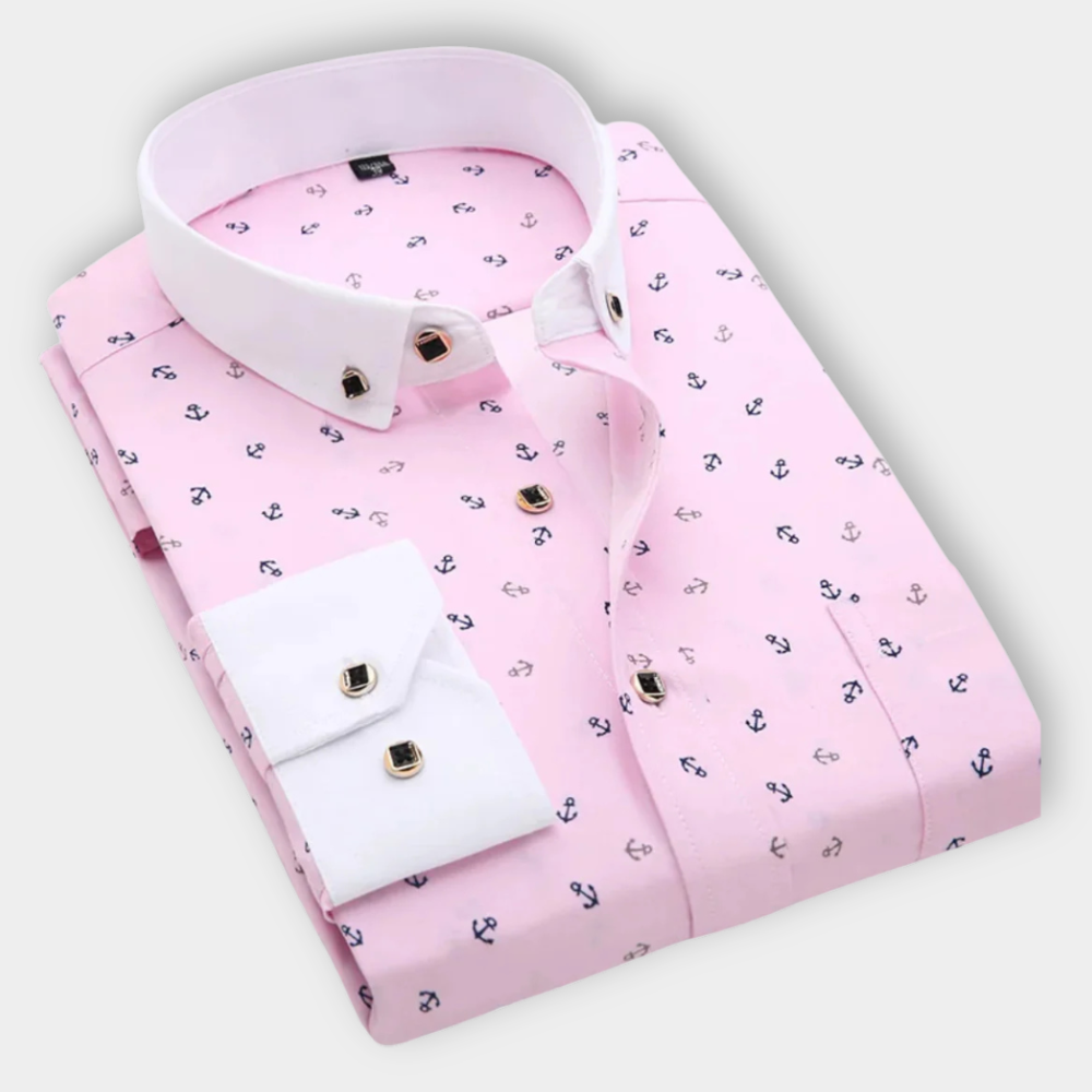 ENZO™ | Nautical Print Shirt