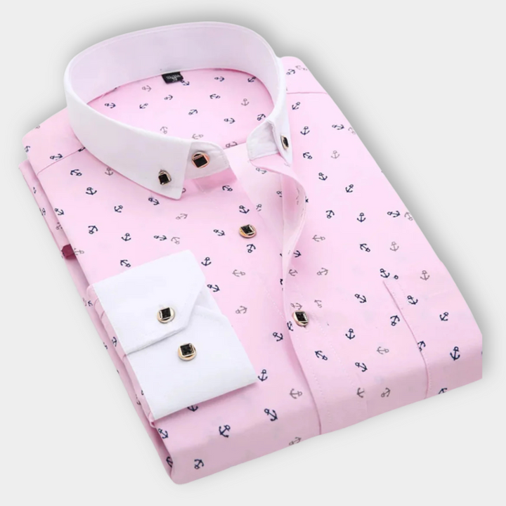 ENZO™ | Nautical Print Shirt