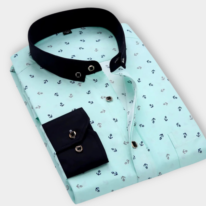 ENZO™ | Nautical Print Shirt