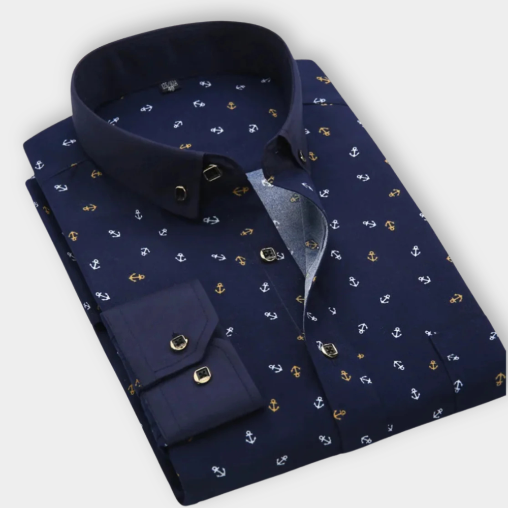 ENZO™ | Nautical Print Shirt