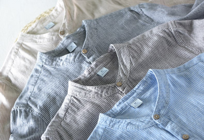 MARCEL™ | Linen Casual Buttons Henley Shirt