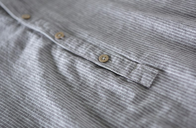 MARCEL™ | Linen Casual Buttons Henley Shirt