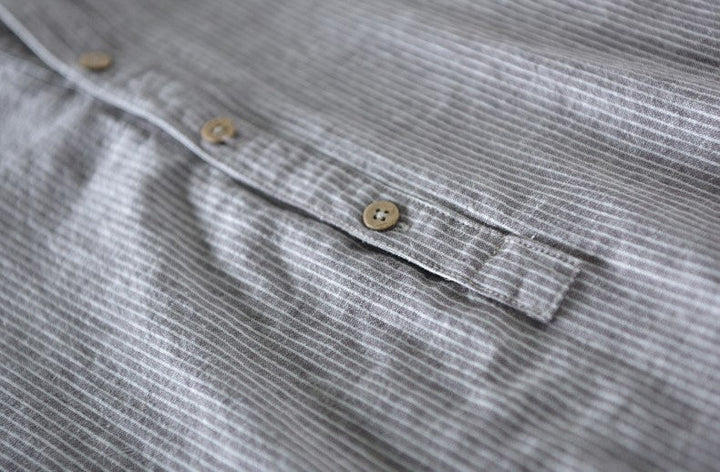 MARCEL™ | Linen Casual Buttons Henley Shirt