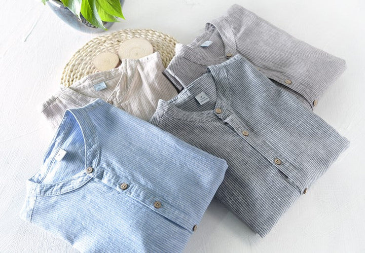 MARCEL™ | Linen Casual Buttons Henley Shirt