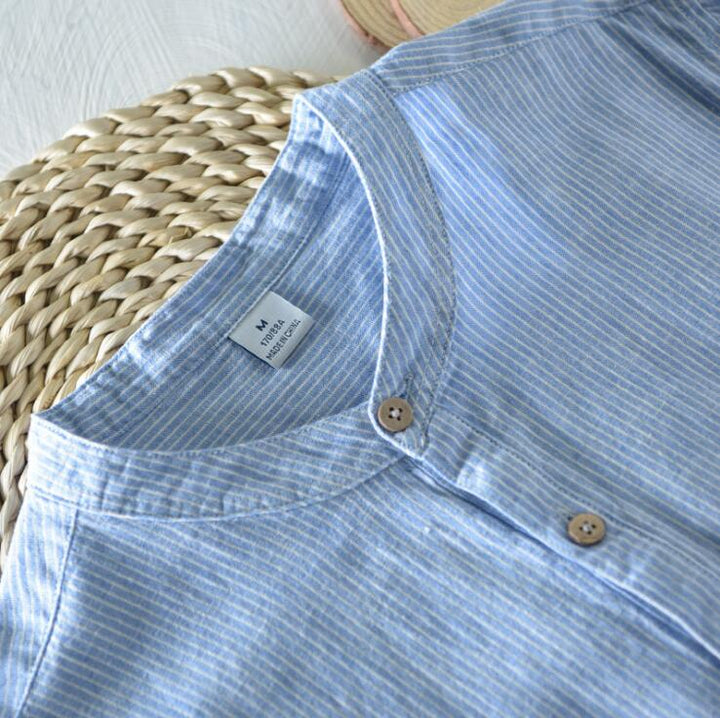MARCEL™ | Linen Casual Buttons Henley Shirt