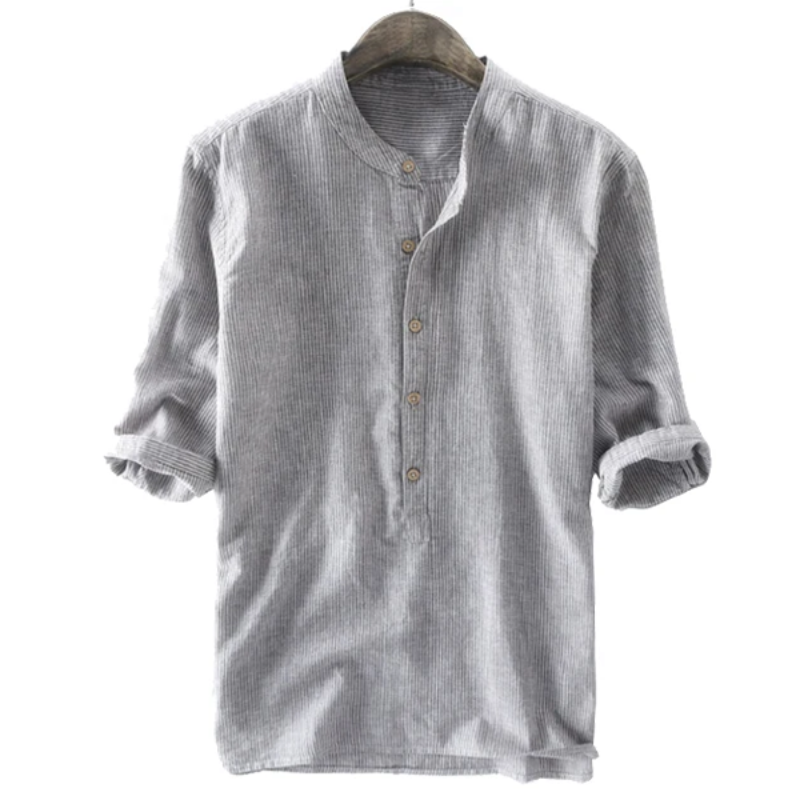 MARCEL™ | Linen Casual Buttons Henley Shirt