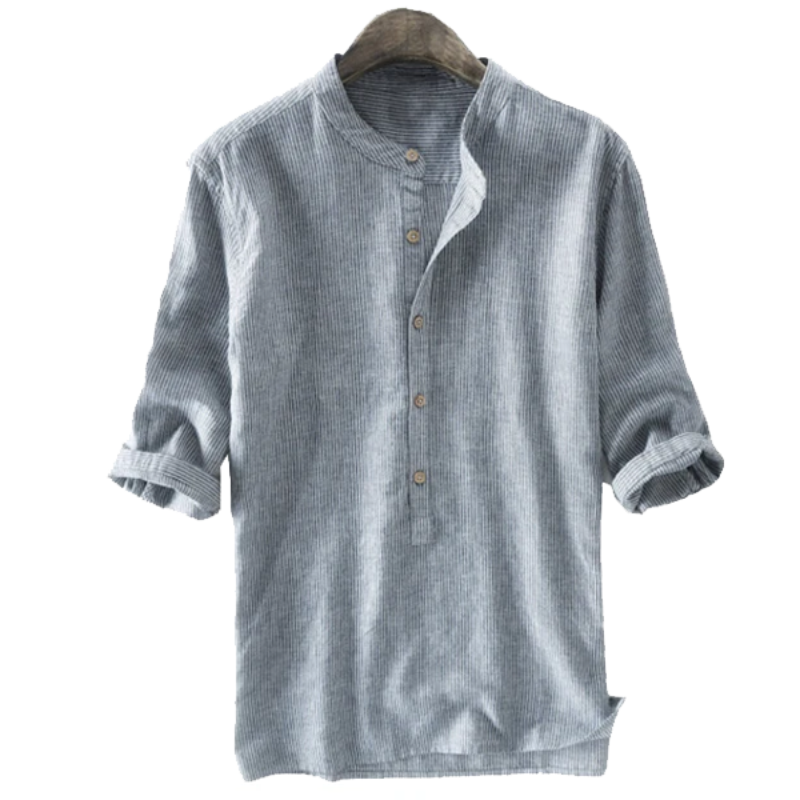 MARCEL™ | Linen Casual Buttons Henley Shirt