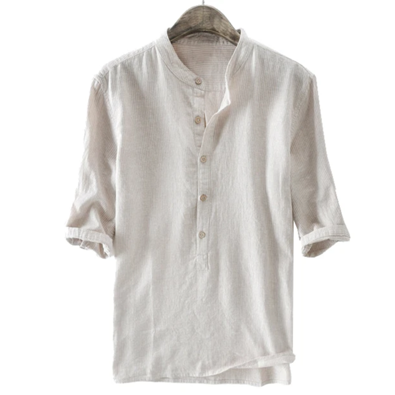 MARCEL™ | Linen Casual Buttons Henley Shirt