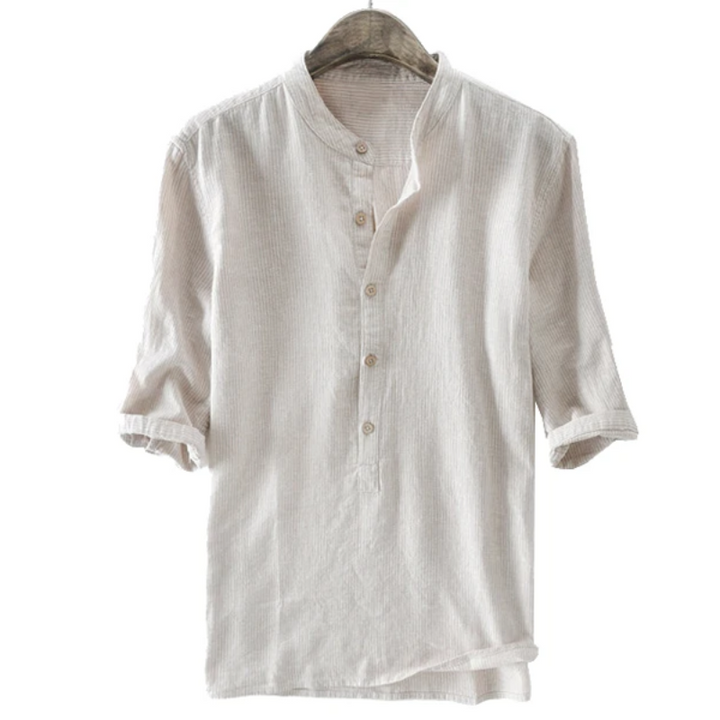 MARCEL™ | Linen Casual Buttons Henley Shirt